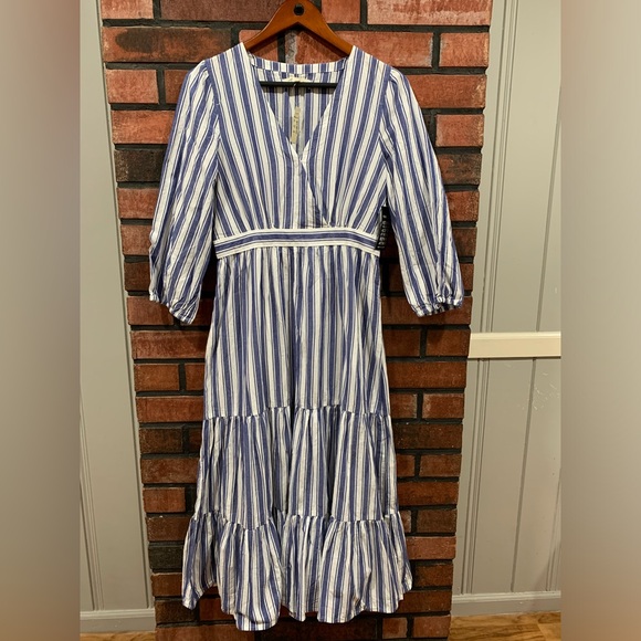 Madewell Ruffle-Sleeve Tiered Dress in Ava Stripe - Picture 4 of 12